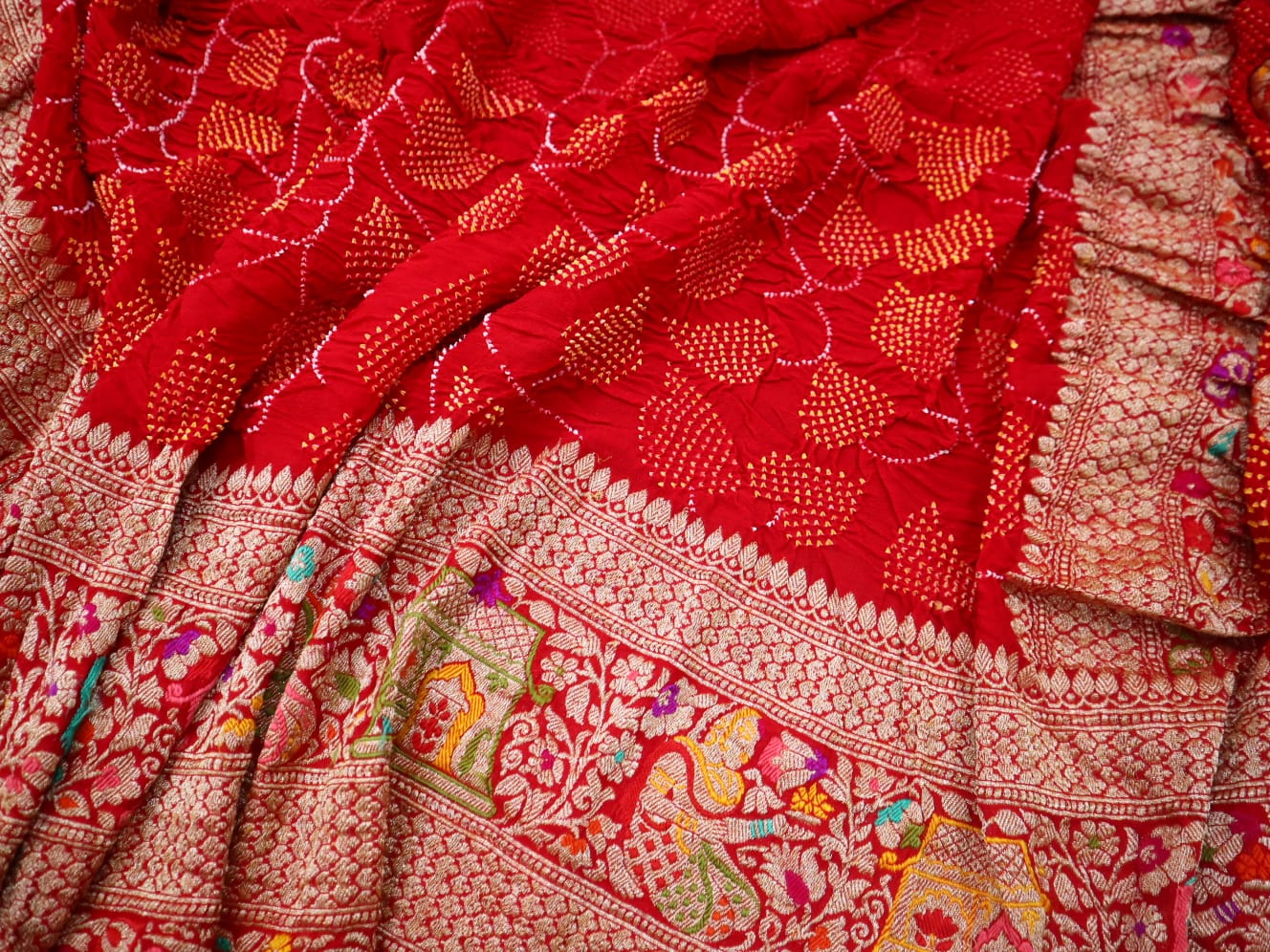 Gumaan - Rai Bandhej zari pallu Gajji Silk Saree – Sundarii Handmade Global